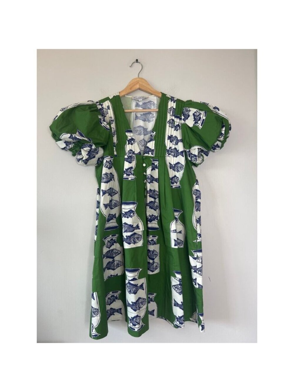NEW Hunter Bell Wilkies Puff Short Sleeve Baby Doll Mini Dress Green Size: Small - Picture 2 of 7